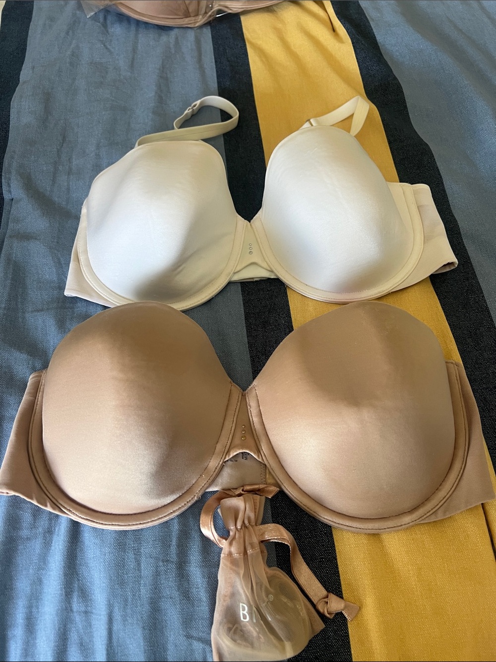 Victoria's Secret Convertible Strapless Bras in White and Tan